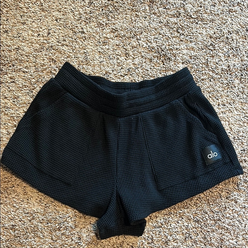 ALO Yoga Black Athletic Shorts with Elastic Waistband